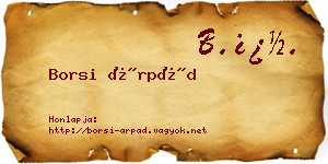 Borsi Árpád névjegykártya