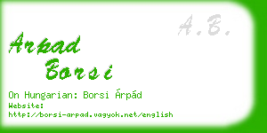 arpad borsi business card